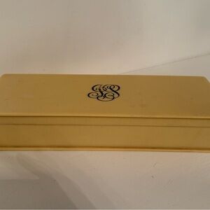 Vintage Celluloid Large Monogrammed Vanity Box Hinged Top Rectangular 11”